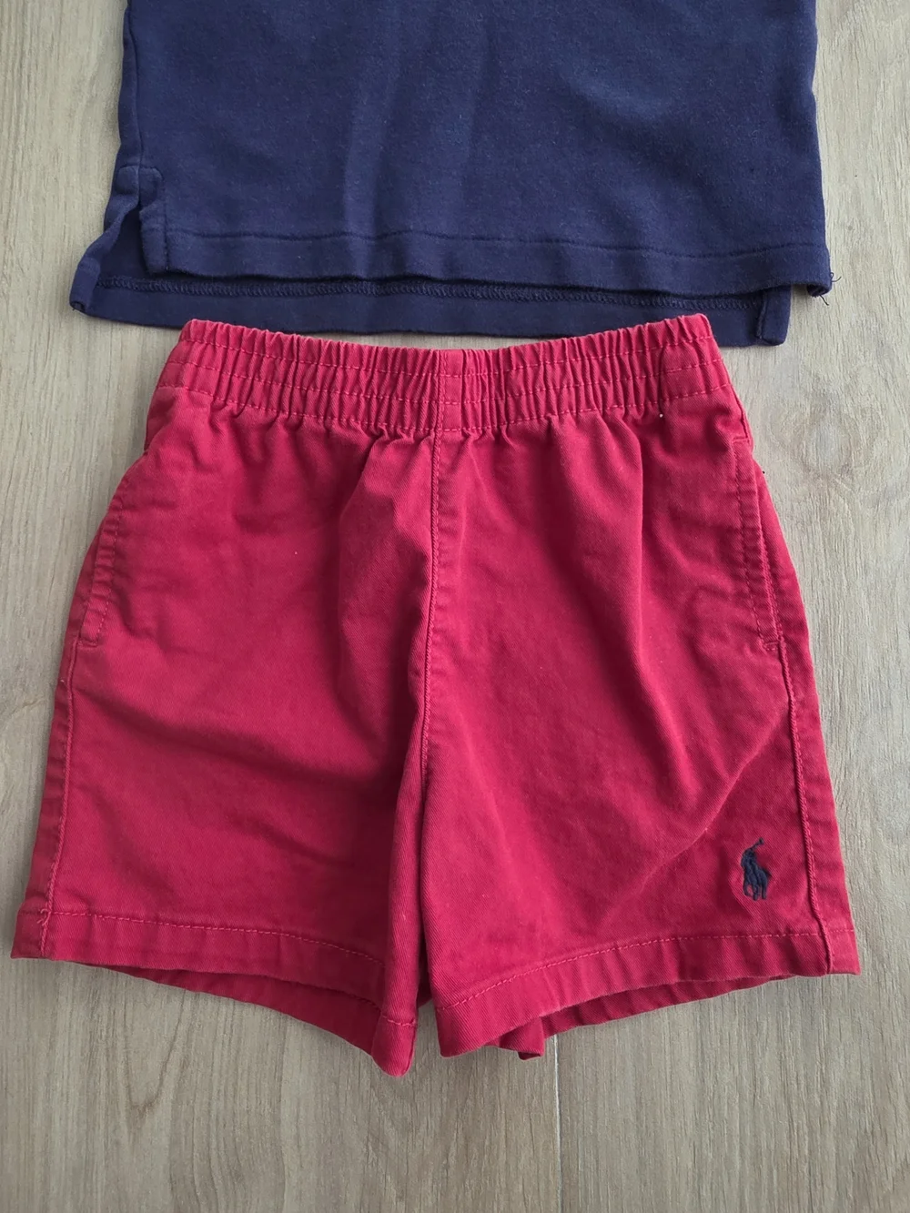 Ralph Lauren Toddler Outfit 18M – Navy Polo Shirt & Red Shorts